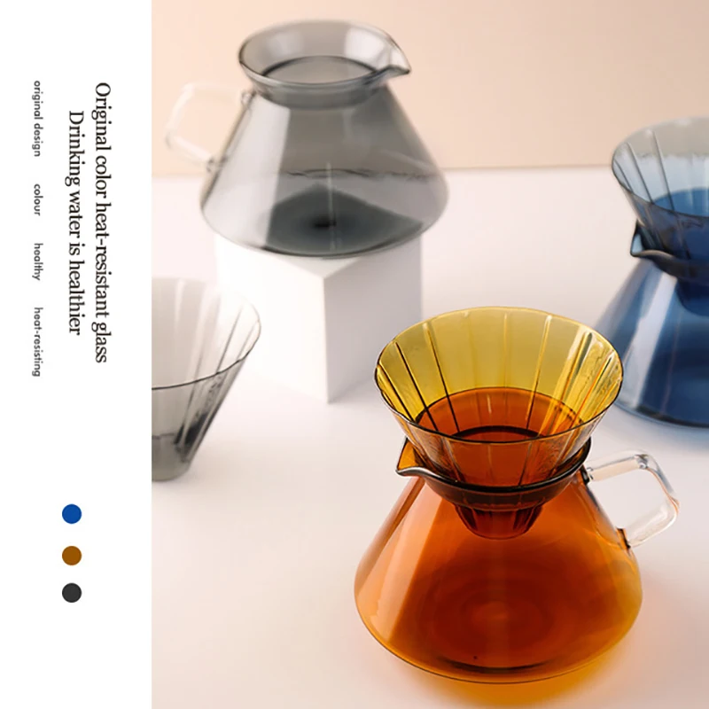 Drip Coffee Maker Set Japanese Style Creative Original Color Heat-resistant Glass V60 Filter Cup Cloud Sharing Pot | Дом и сад