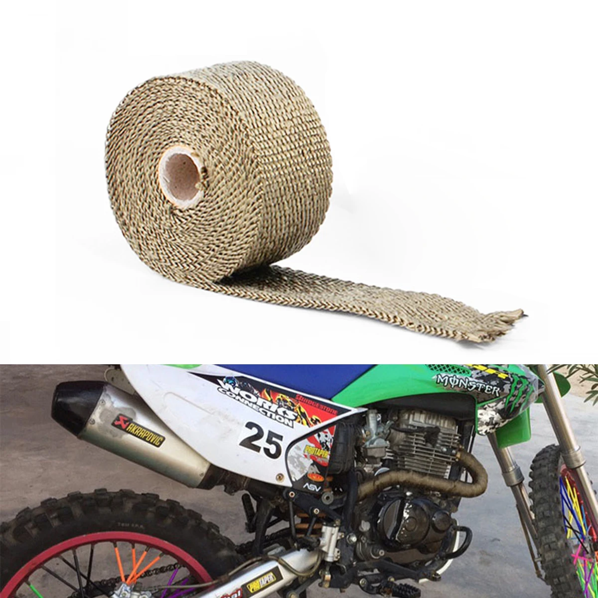 5 м огнеупорная изоляционная лента для мотоциклов и мотокроссов|Выхлопные трубы