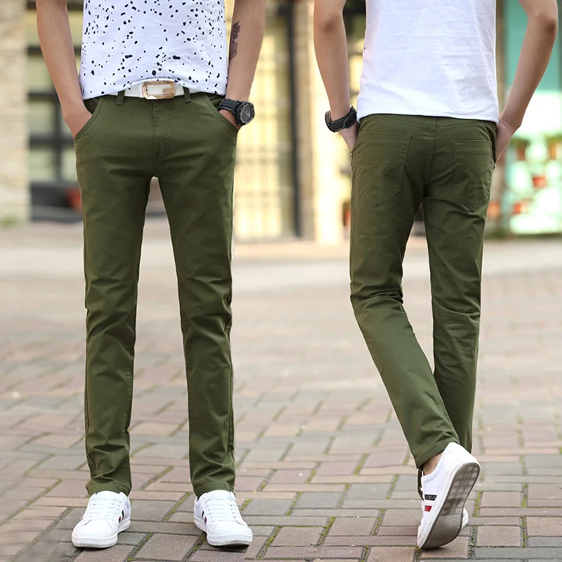 

8 Color Classic Casual Men Pants Spring Autumn New Business Fashion Comfortable Stretch Cotton Elastic Straigh Jeans Trousers