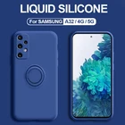 Новинка Магнитный чехол из жидкого силикона samsung a32 чехол a32 case кольцом-подставкой для Samsung A32 A 32 4G чехол ультратонкий защитный чехол для камеры Samsung Galaxy A32 5G