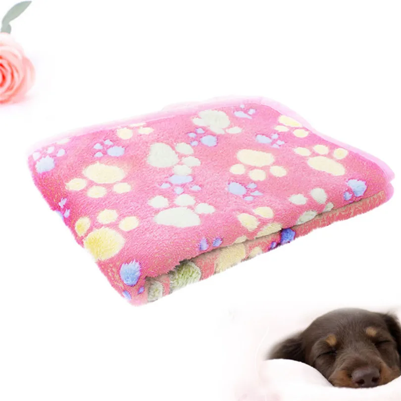 Цветочный коралловый флис кошка лапа коготь полотенце для собак Pet полотенце для кошек и собак ковер теплое полотенце Одеяло Спальное полотенце Коврик для домашних животных#4AU20