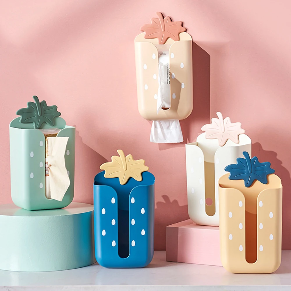 

Upside Down Wall-Mounted Tissue Box Storage Boxes Organizer Garbage Bag Storage Kitchen Face Towel Paper Box Bathroom