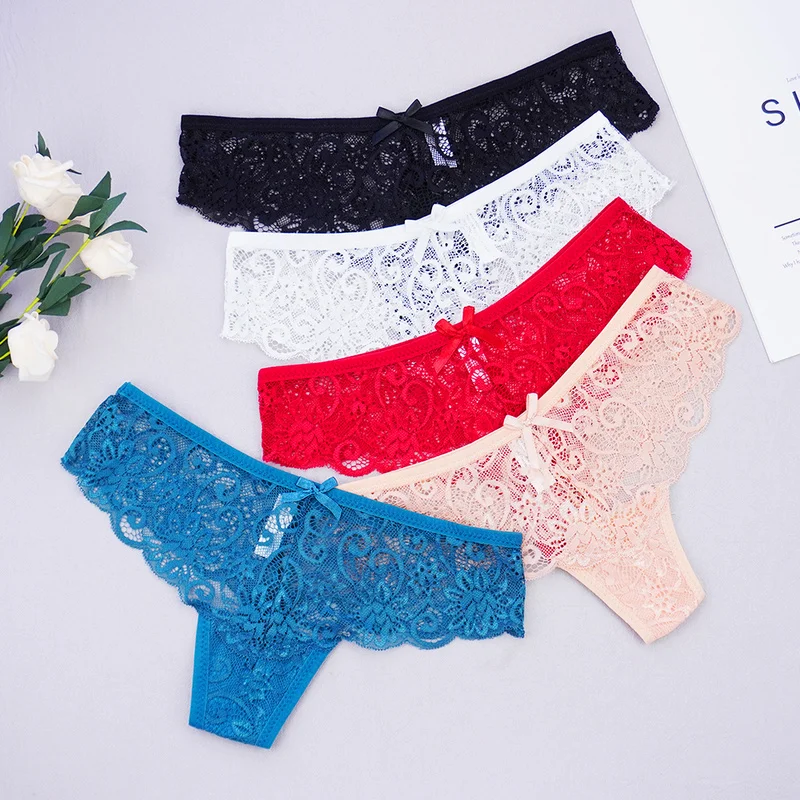 Стринги женские кружевные прозрачные с низкой посадкой 3 шт./лот трусики
