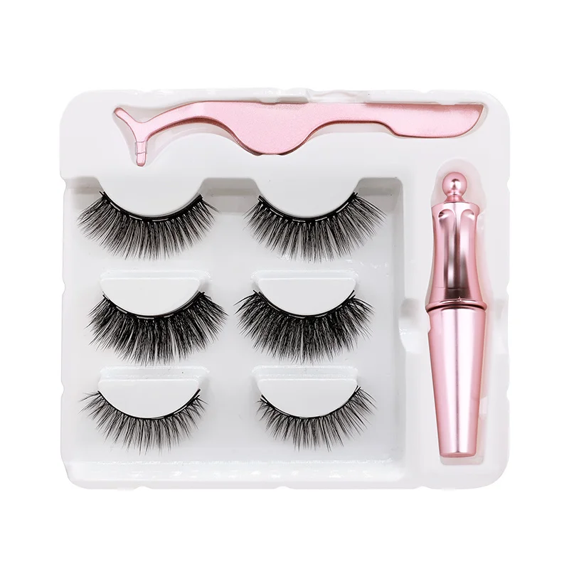 

Magnetic false eyelashes, with 3D applicator, natural, magnetic, with eyeliner, mink makeup, Eyeliner