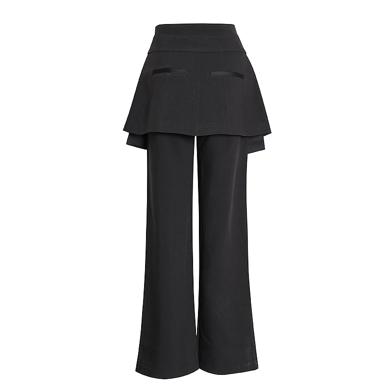 TWOTWINSTYLE Streetwear Irregular Trousers For Women High Waist With Sashes Straight Pants Female Spring Fashion New 2020