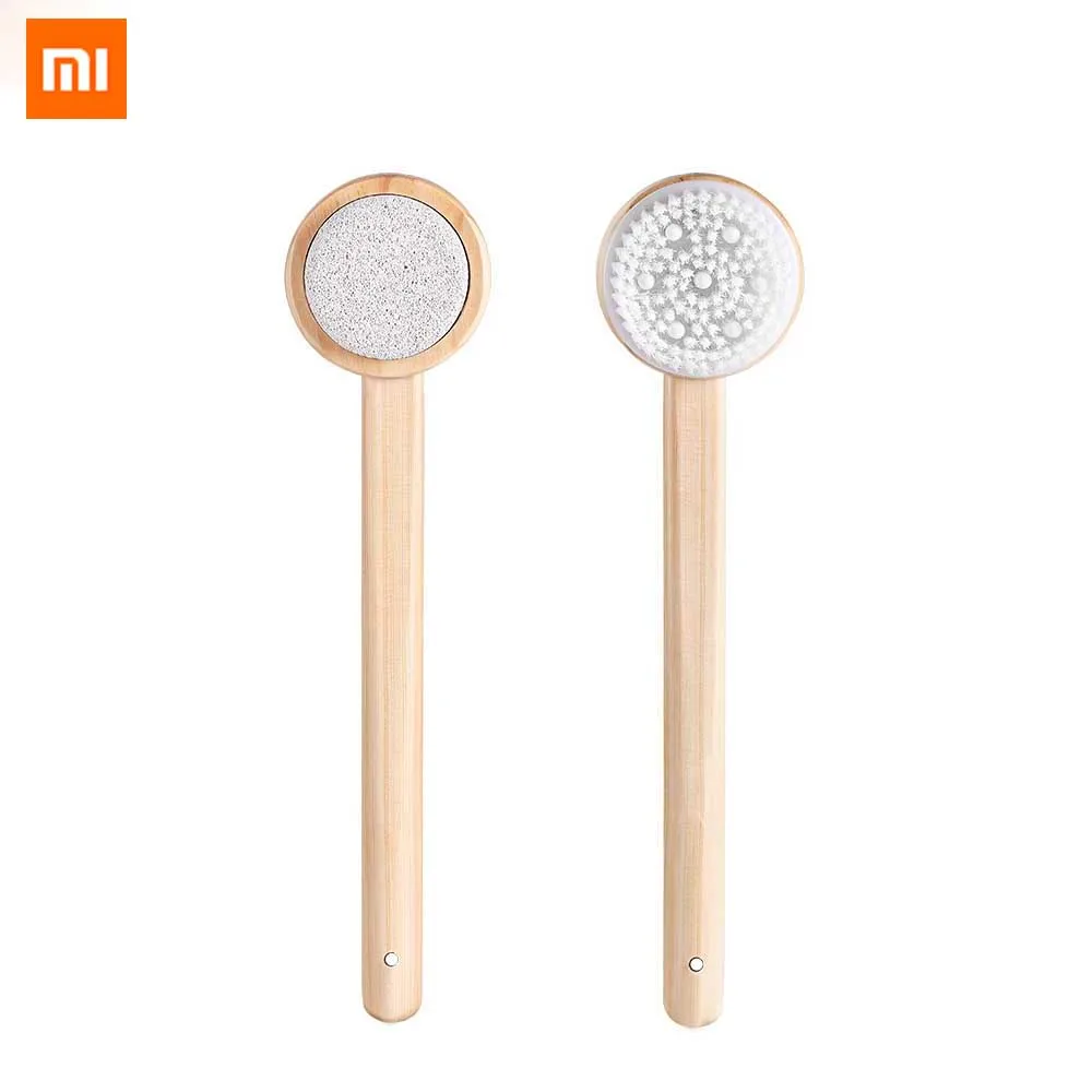 Xiaomi Mijia корпус ванны щетка для кожи с обеих сторон спа пемза Силиконовый массаж с длинной ручкой Душ аксессуары для ванной комнаты