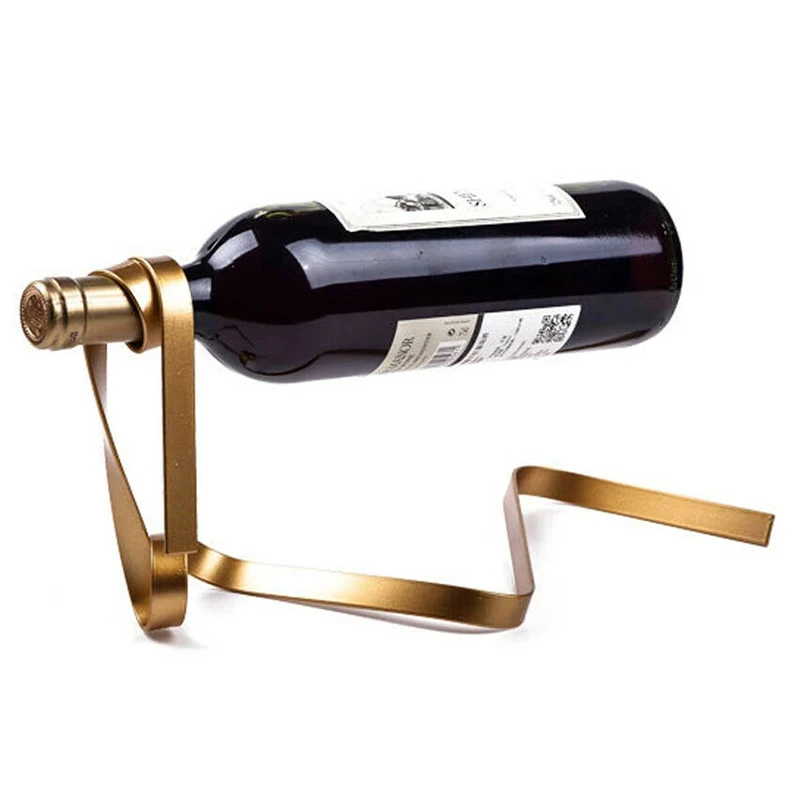 

Magic Floating Ribbon Wine Bottle Holder Rack Stand Bracket Art Decor Stand Holder Kitchen Dining Room Cellar Bar Decor Accesso