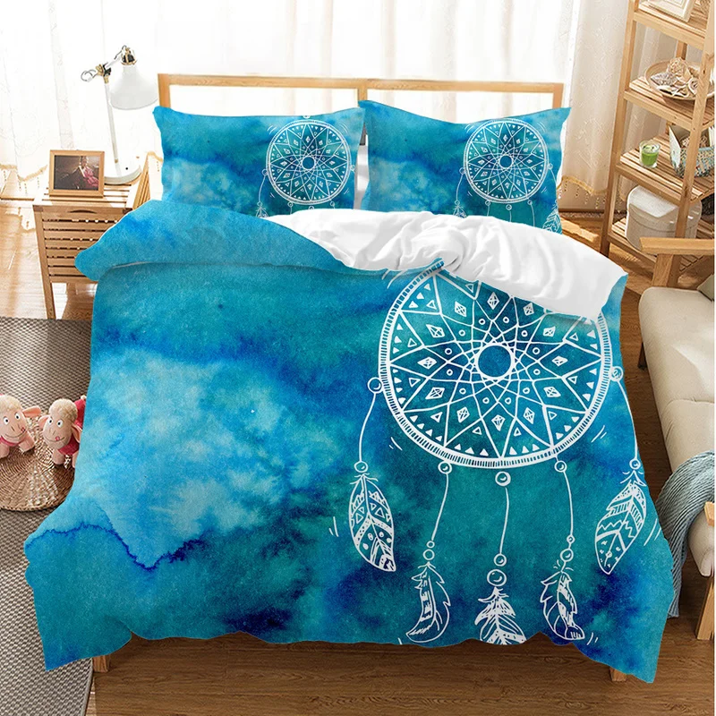 

Комплект постельного белья Yi chu xin Galaxy с 3d-изображением Ловца снов, Королевский размер, роскошный синий комплект постельного белья с пододея...