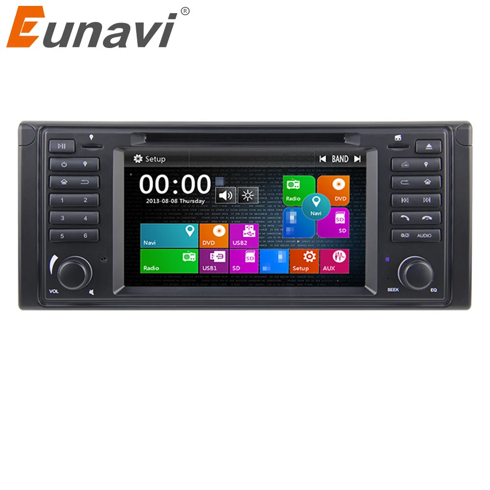 

Eunavi 1 Din 7'' Car DVD GPS navigaation Radio Stereo For BMW E39 1996-2003 E53 X5 multimedia player with touch screen swc bt