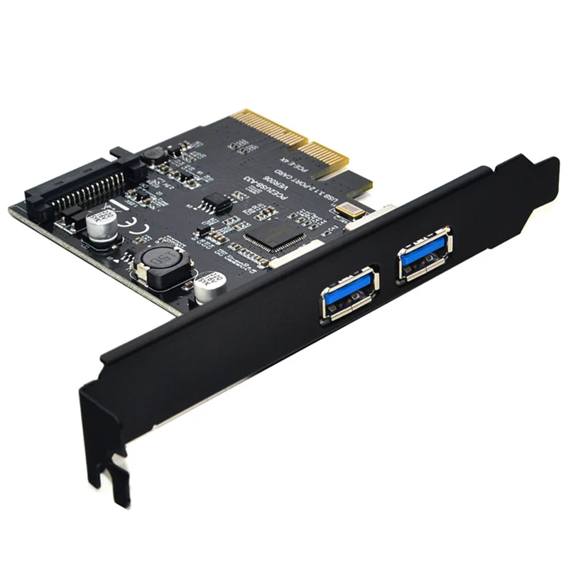 Плата расширения SuperSpeed 10 Гбит/с USB 3 1 2 порта PCI-E экспресс-карта 15pin SATA разъем