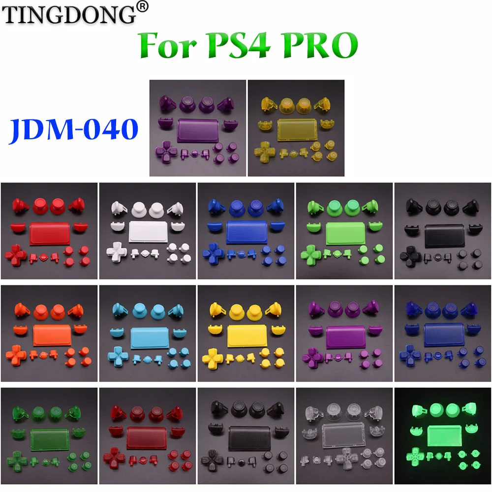 

18COLORS Full Set Joysticks Dpad R1 L1 R2 L2 Direction Key ABXY Buttons jds 040 jds-040 For Sony PS4 Pro Slim Controller