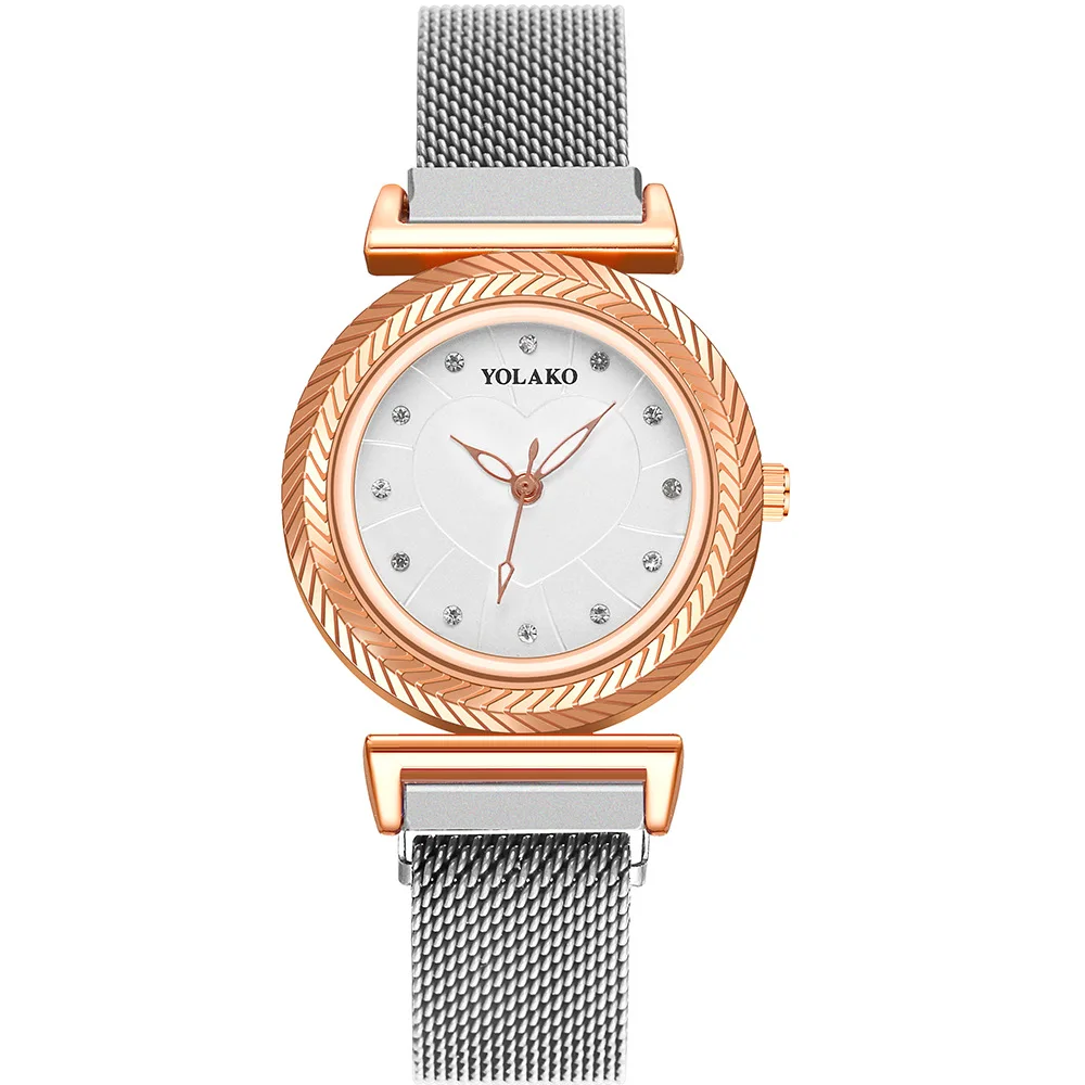 

100pcs / LOT FASHION diamond inlaid love women's watch women's watch peach heart magnet buckle quartz watch Watch