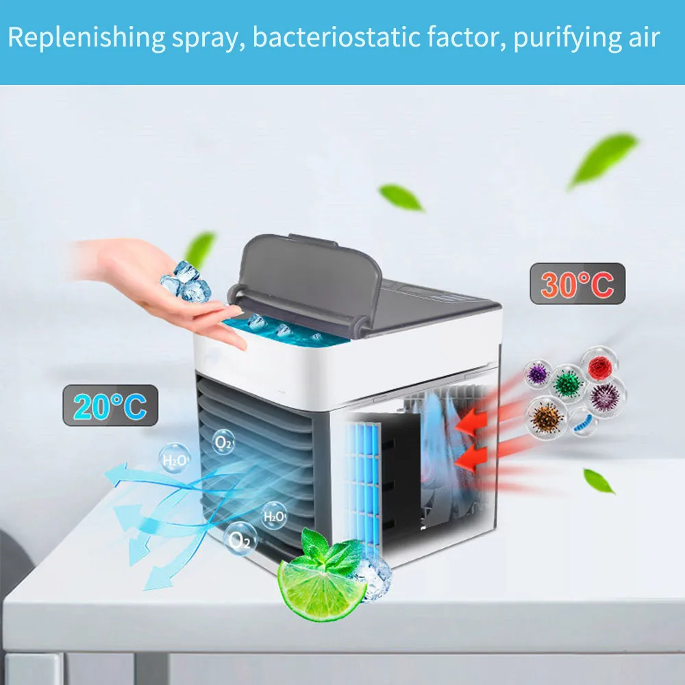 

Air Conditioner Air Cooler Mini Fan Portable Airconditioner For Room Home Air Cooling Desktop Usb Charging Air Conditioning Fan