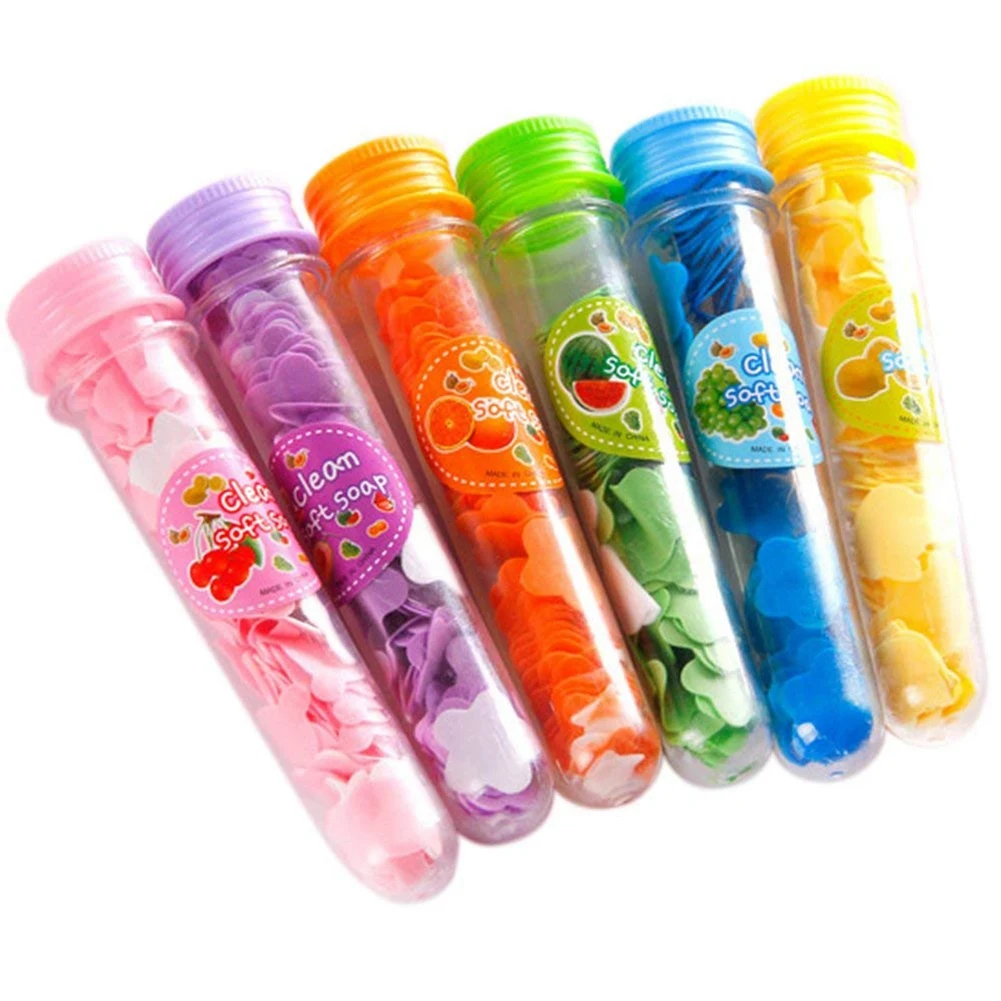 

1 x Portable Body Washing Bath Foaming Flower Paper Soap Slice Confetti - Ran Color