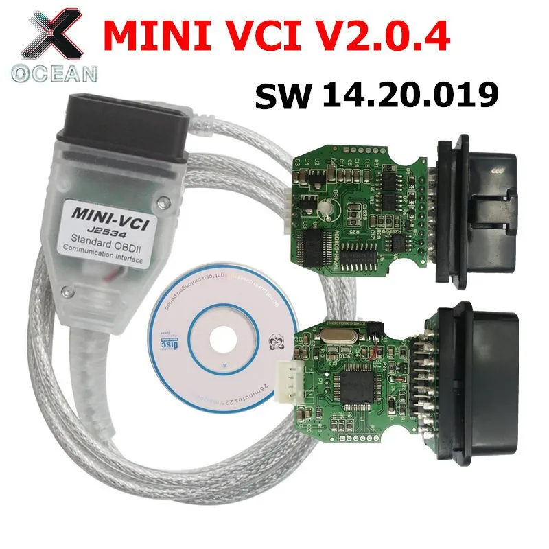 Настоящая прошивка V2.0.4 мини VCI новейший V14.20.019 MINI-VCI FTDI FT232RL многоязычный для Toyota TIS Techstream код ридер