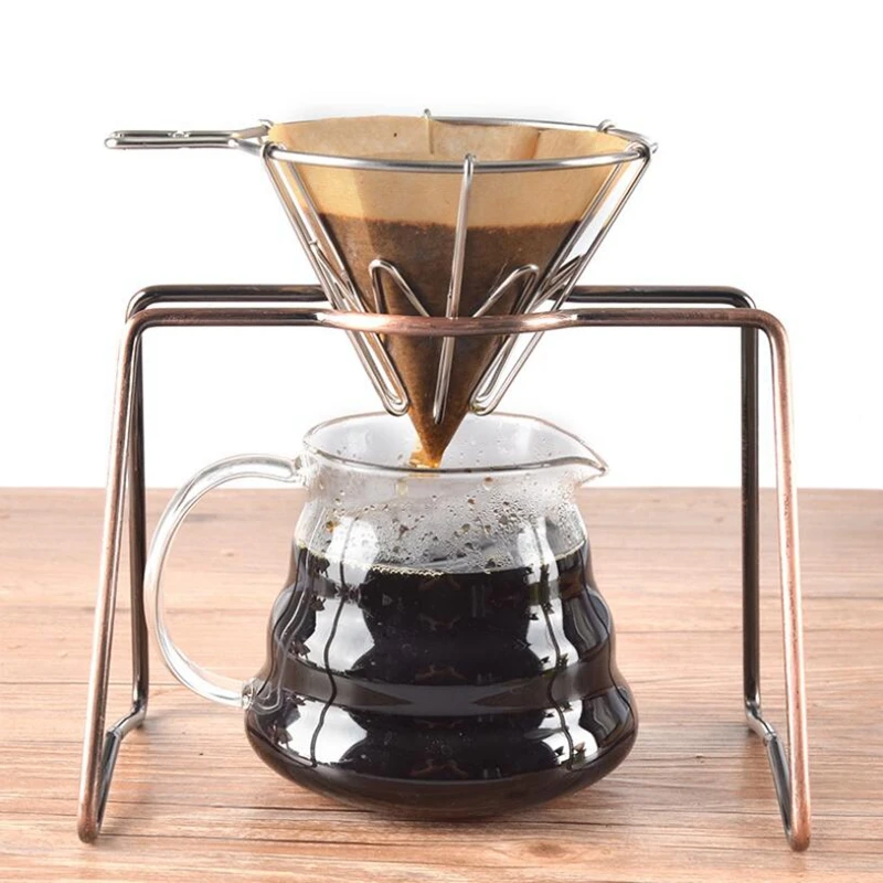 

V60 Espresso Coffee Filter Net Stainless Steel Dripper Filter Cup Holder Drip Coffee Maker Kitchen Accessories