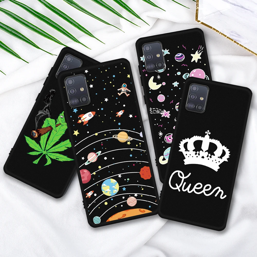 Sky Planet Patterned Case For Samsung Galaxy A51 A71 A50 A70 Black TPU Silicone Phone A 51 50 A515F |