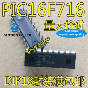 10Pcs PIC16F716 PIC16F716-I/P DIP-18 Flash memory microcontroller chip in stock 100% new and original