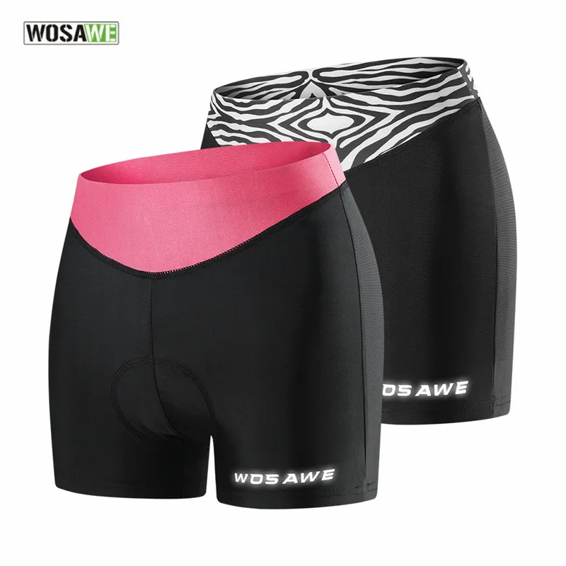 

WOSAWE Bike Shorts Women Cycling Road Mountain Bike Tights Elastic Gel Pad Shorts Cushion Breathable Quick Dry Cycling Underwear