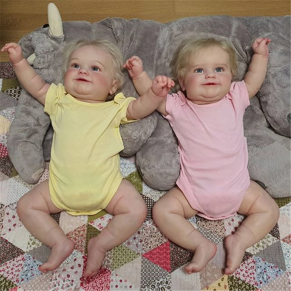 

Two Size Version Reborn Toddler Popular Cute twins Girl Doll Maddie with Rooted hair Soft Cuddle Body High Quality Doll