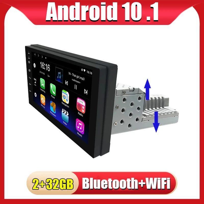 Автомагнитола 1DIN 7 дюймов регулируемая Android 11 1080P mp5-плеер четырехъядерный