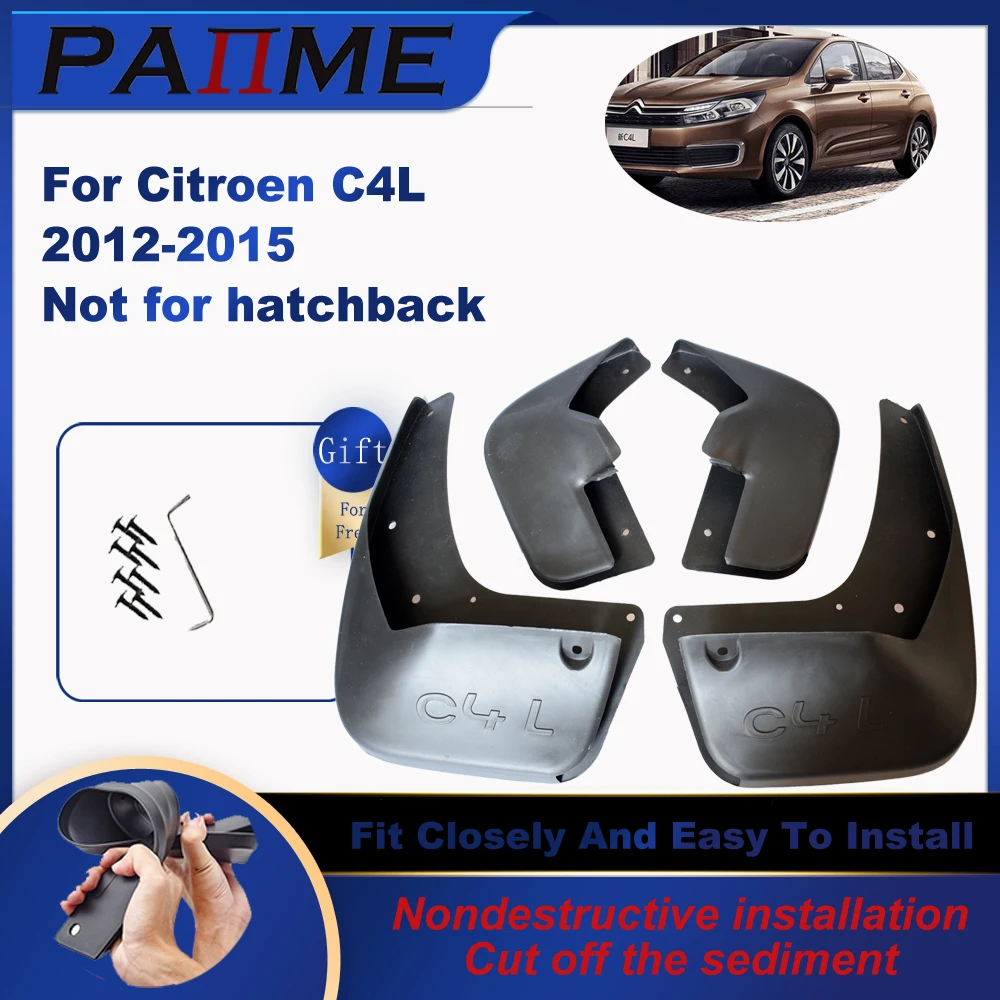 

Car MudFlaps For Citroen C4L 2012-2015 no hatchback 4pcs/Set Molded Splash Guards Front Rear Mud Flap Mudguards Fender YC102095