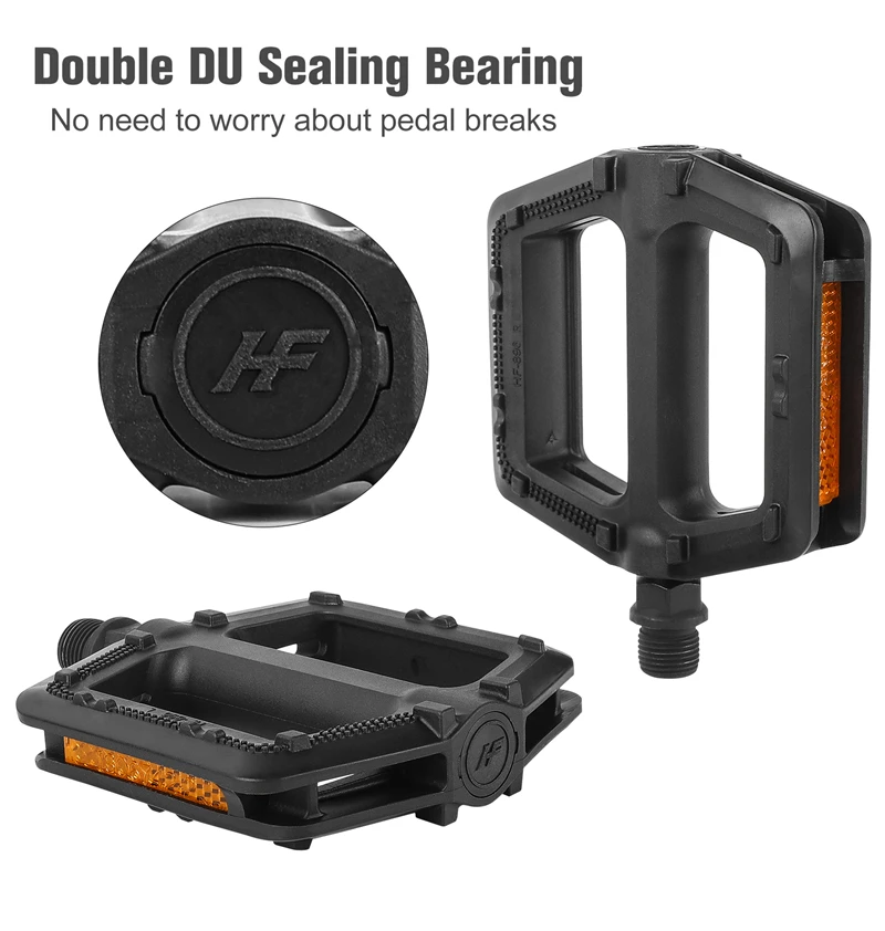 WEST BIKING MTB Road Bike Pedals Bicycle Pedal Cycling Mountain Bike Foot Plat Anti-slip 9''16 Standard Universal 1 Pair Pedals