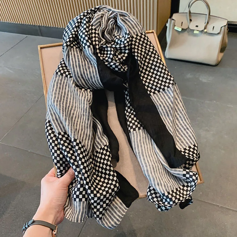 Женские шарфы с принтом в виде животных Foulard femme musulman богемные накидки для головы
