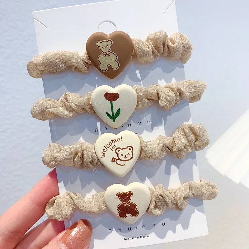 

Korea dongdamen milk tea leather band hair circle simple temperament headrope Bracelet dual purpose hair rope headdress