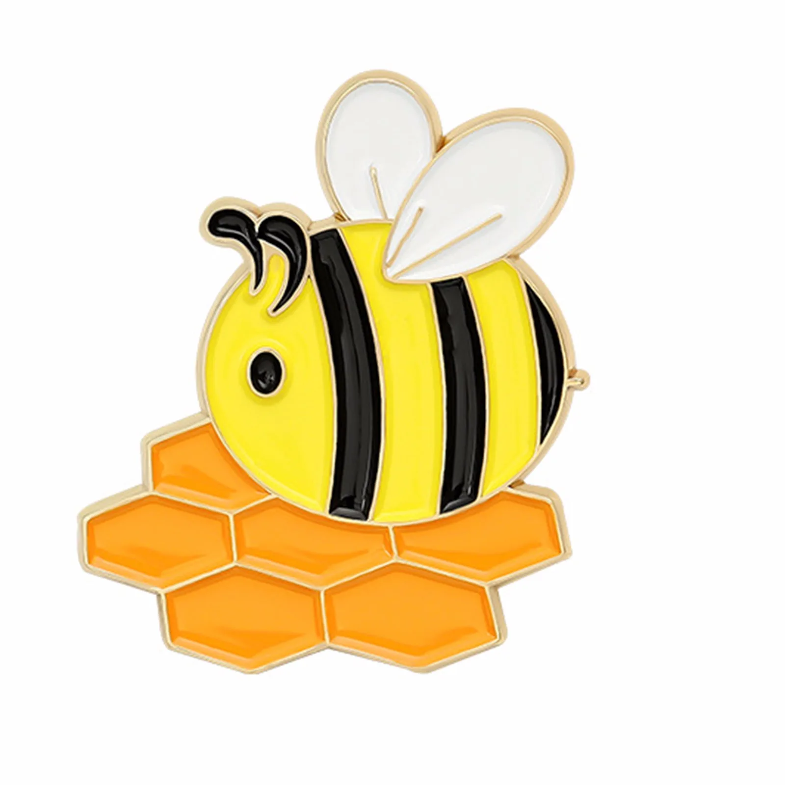 

8Seasons Cartoon Insect Bee Honey Pin Brooches Multicolor Enamel Gold Color Metal Enamel Backpack Hat Lapel Badge Jewelry,1PC