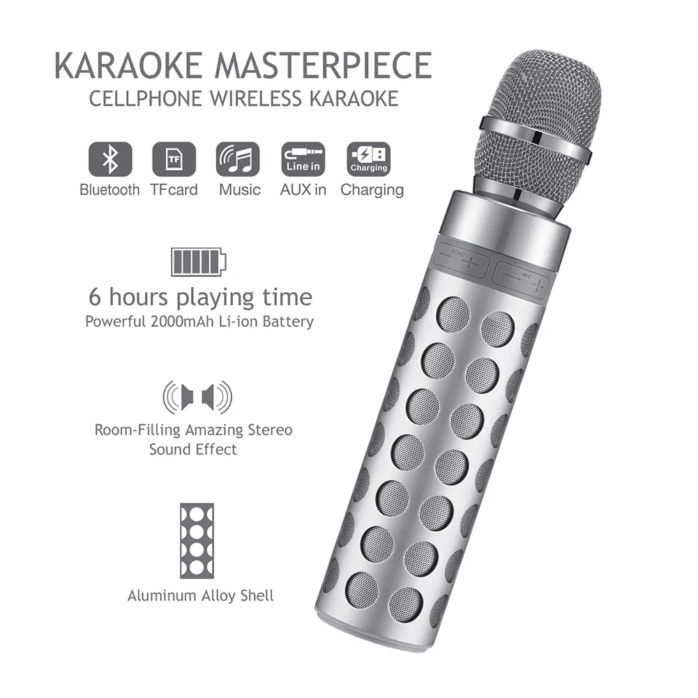 

All People Karaoke Microphone Mobile Phone Wireless Microphone Speaker One Piece Wireless Bluetooth Connection