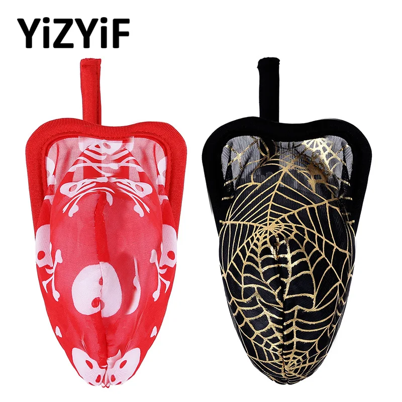 Мужское нижнее белье мини с стринги рисунком паутины Прозрачное мужские трусы