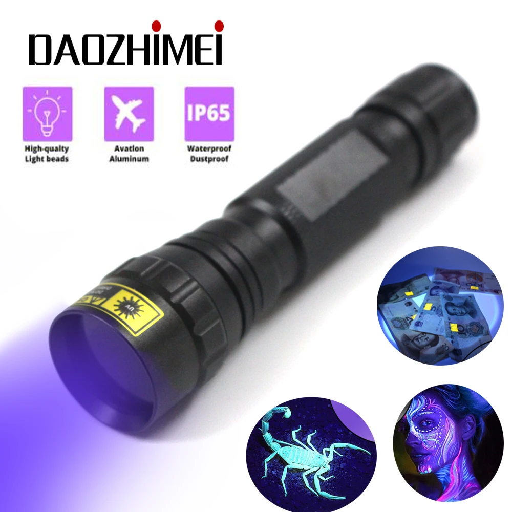 

Ultra Violet Light 10W High Power 365nm uv flashlight UV Black Light Pet Urine Stains Detector Scorpion torch Use 18650 battery