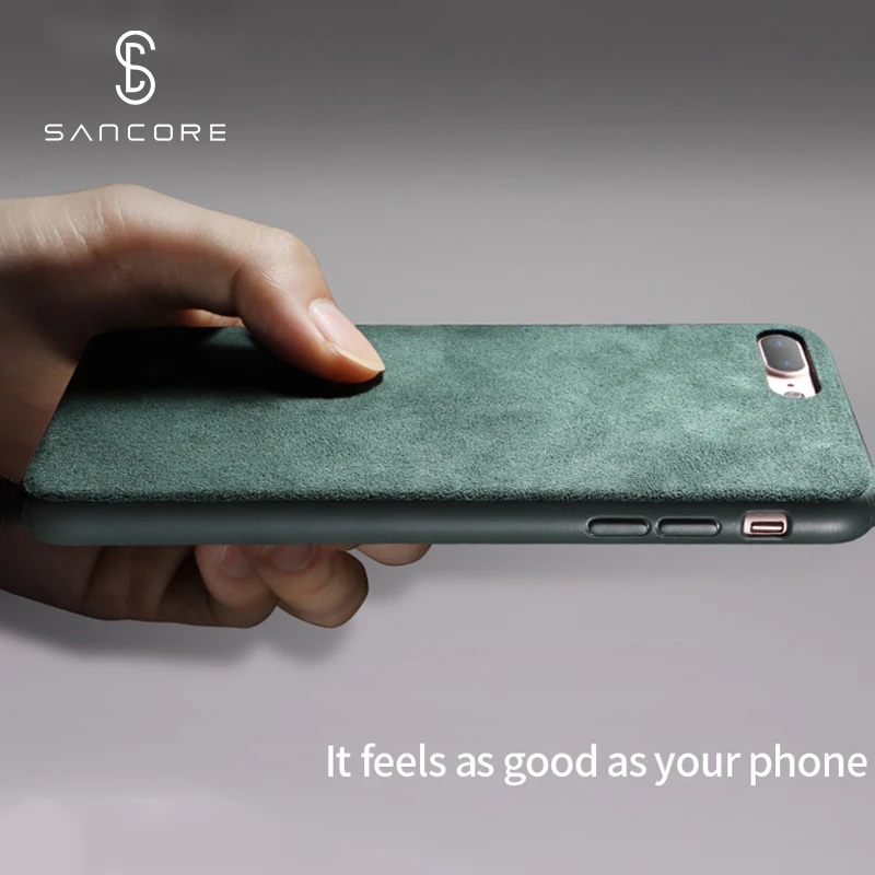 100% sancore чехол для iPhone 6/6s/7/8 plus телефона ALCANTARA из ТПУ в деловом стиле замшевый 6/7/6p/7p