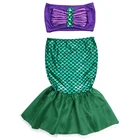 Детский Костюм Русалки для девочек, купальный костюм из двух предметов, майка и Расклешенная юбка