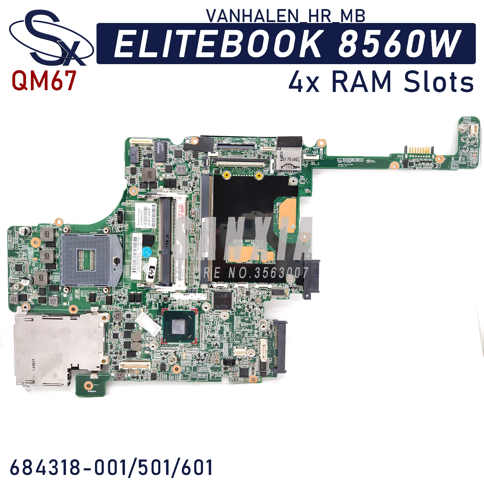 

KEFU VANHALEN_HR_MB Laptop motherboard for HP EliteBook 8560w original mainboard QM67 684318-001 684318-501 684318-601