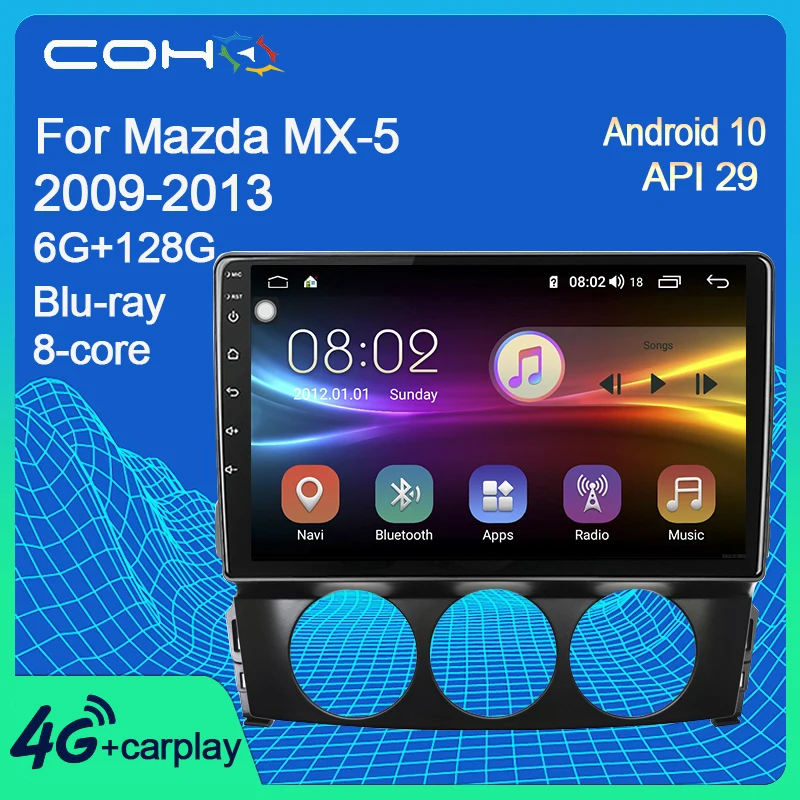 

For Mazda MX-5 2009-2013 Car Multimedia Player Radio Coche Gps Navigation Android 10.0 Octa Core 6+128G