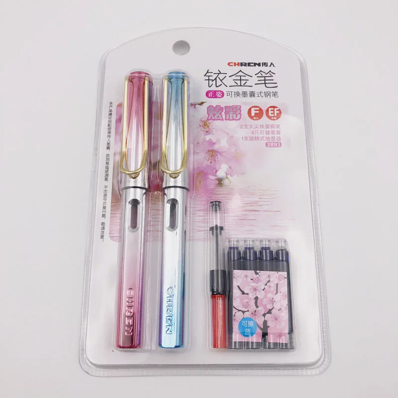 Чернильная ручка Magic color стираемая синяя чернильная золотистая nib F/EF школьные