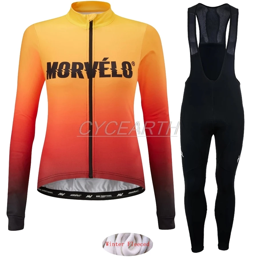 Женский комплект одежды для велоспорта morвелосипед зимняя теплая флисовая