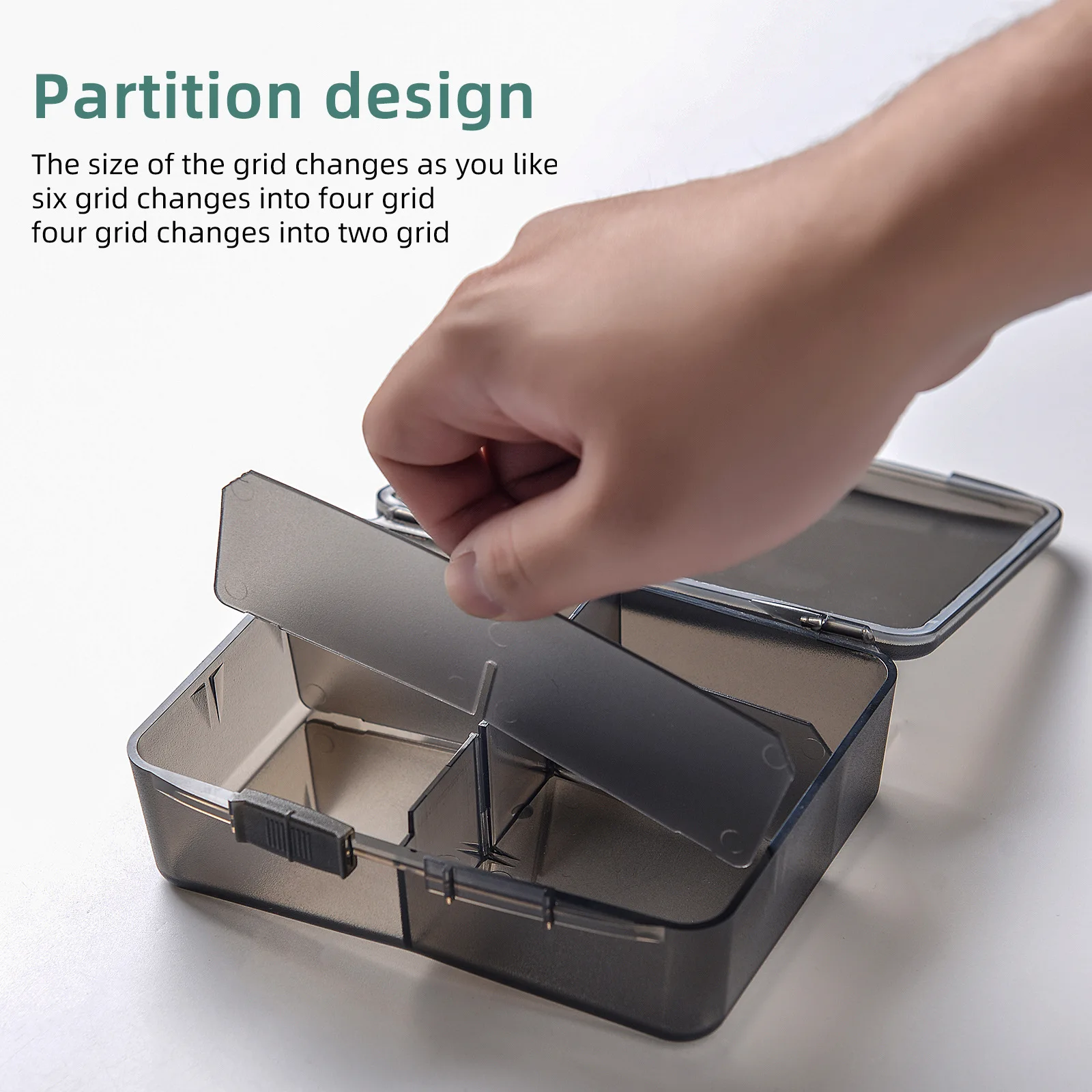 Portable 7Day Travel Pill Organizer Dispenser Large Capacity Storage Box Capsule Adjustable Separate Divider Moisture-proof | Красота и