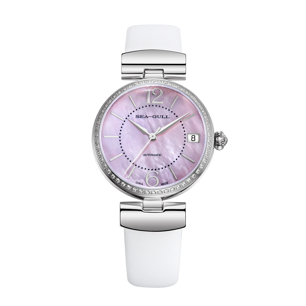 Seagull Watch Ladies Mechanical Watch Fashion Diamond Watch Gold Waterproof Calendar Watch 713.633L enlarge