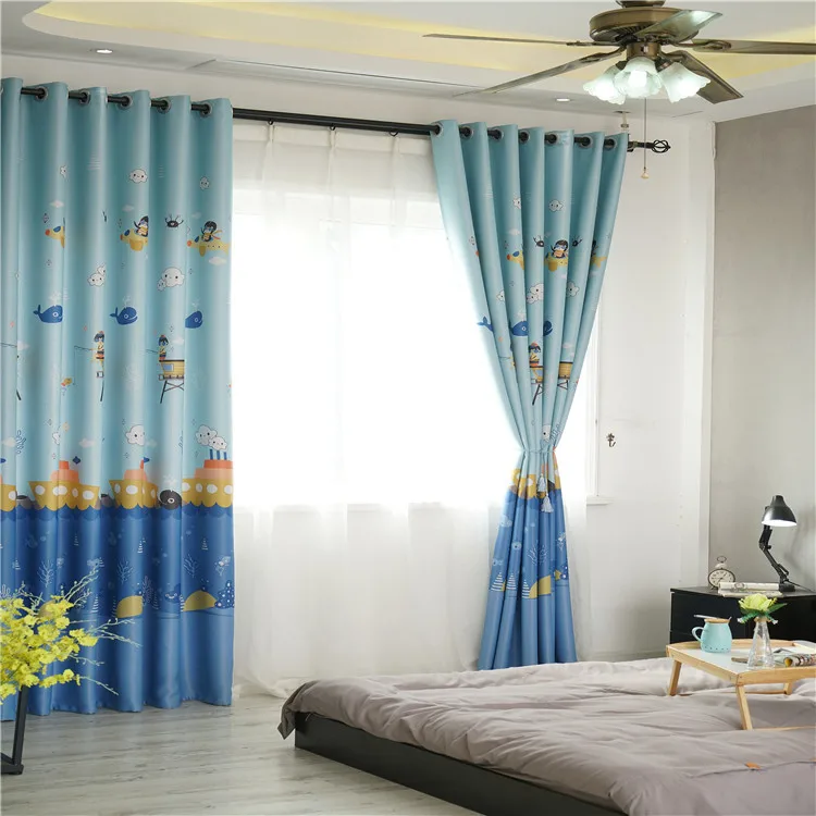 Мультяшные занавески для гостиной столовой спальни Детские затемняющие из ткани