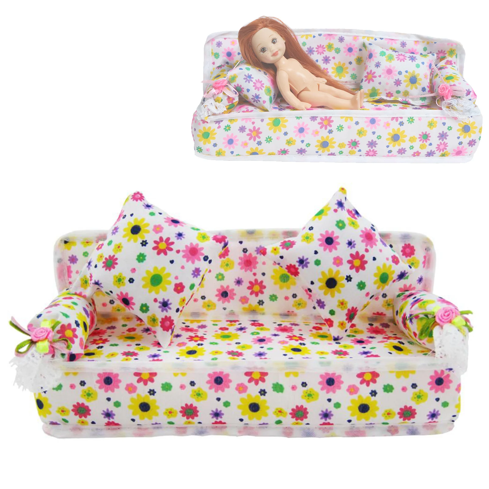 cloth sofa Детская игрушка для ролевых игр, детская кровать, стул, кукла, мебель, одежда, обувь для куклы Барби, Келли, аксессуары для кукольного домика, набор игрушек для девочек - Цвет: cloth sofa