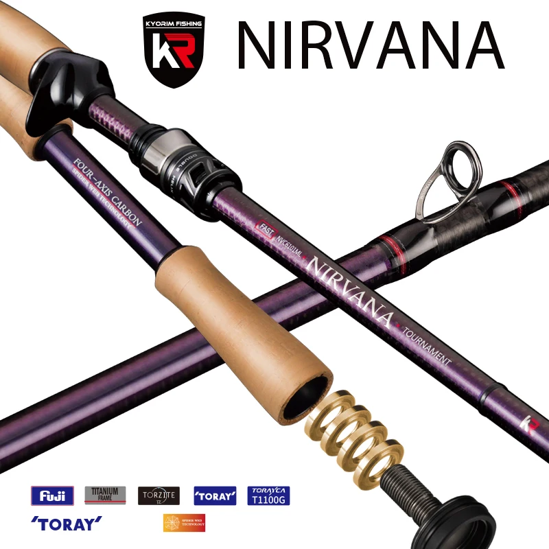 

KYORIM NIRVANA Competitive fishing rod,one sections,FUJI TORZITE GUIDE,TORAY T1100G 4-AXIS CARBON,L/ML/M/MH,FAST ACTION,LURE ROD