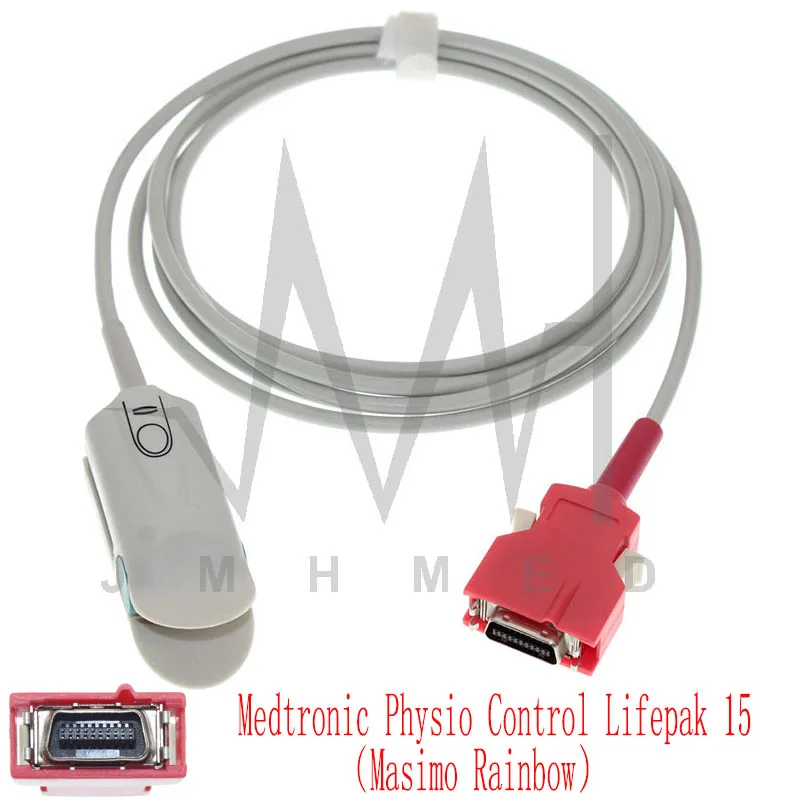 Masimo Rainbow Compatible with spo2 Sensor of Medtronic Physio Control Lifepak 15 Monitor,Oximetry Cable Finger/Ear/Forehead