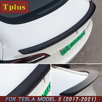 model3 2021 car styling real carbon fiber rear trunk spoiler for tesla model 3 accessories car tail modification wing spoilers