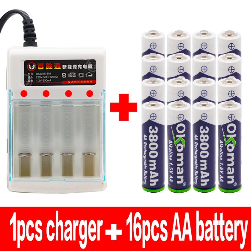 Аккумуляторная батарейка АА 100% в 1 5 мАч щелочные батарейки для часов игрушек