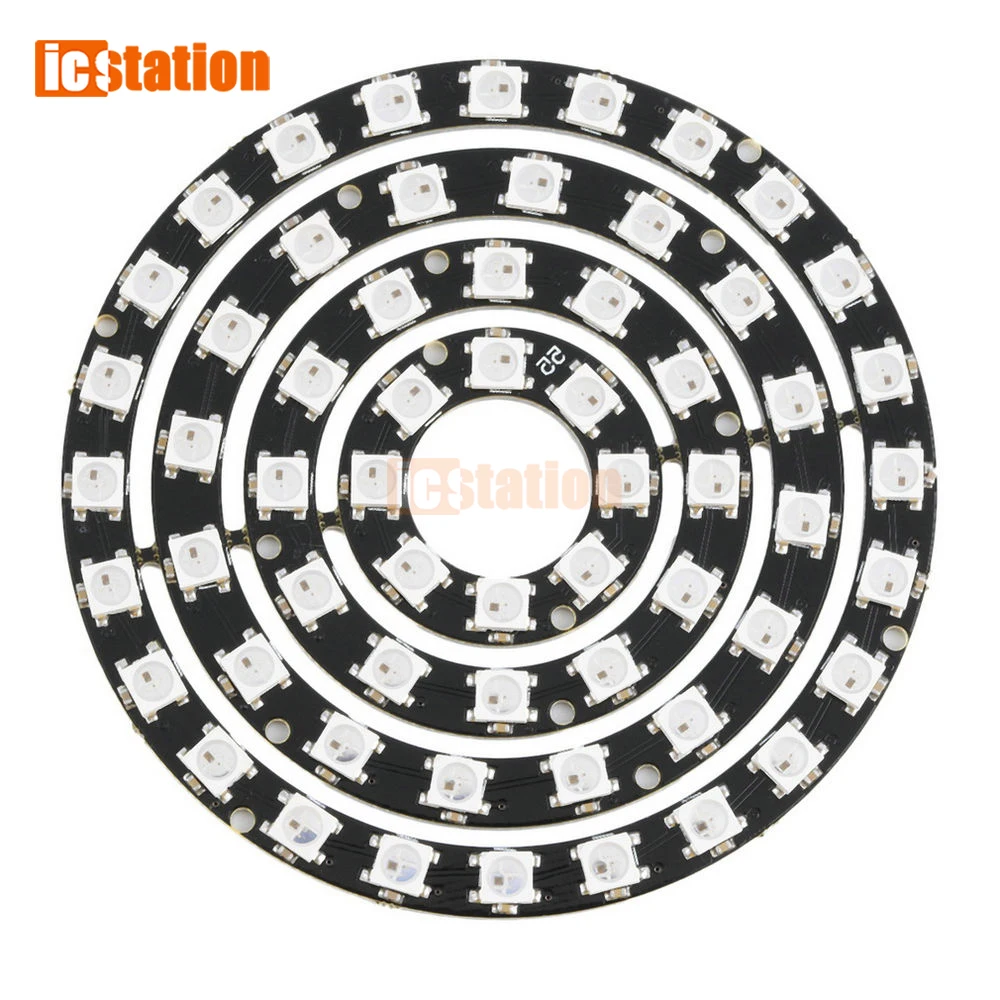 60 Бит Цифровой WS2812 RGB светодиодный Кольцо Полный Цвет подсветка 5050 SMD s