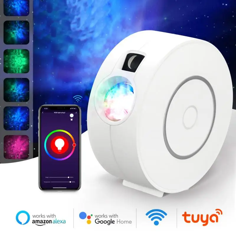 

Tuya Smart Star Projector WiFi Laser Starry Sky Projector Waving Night Light Led Colorful APP Wireless Control Alexa Compatible