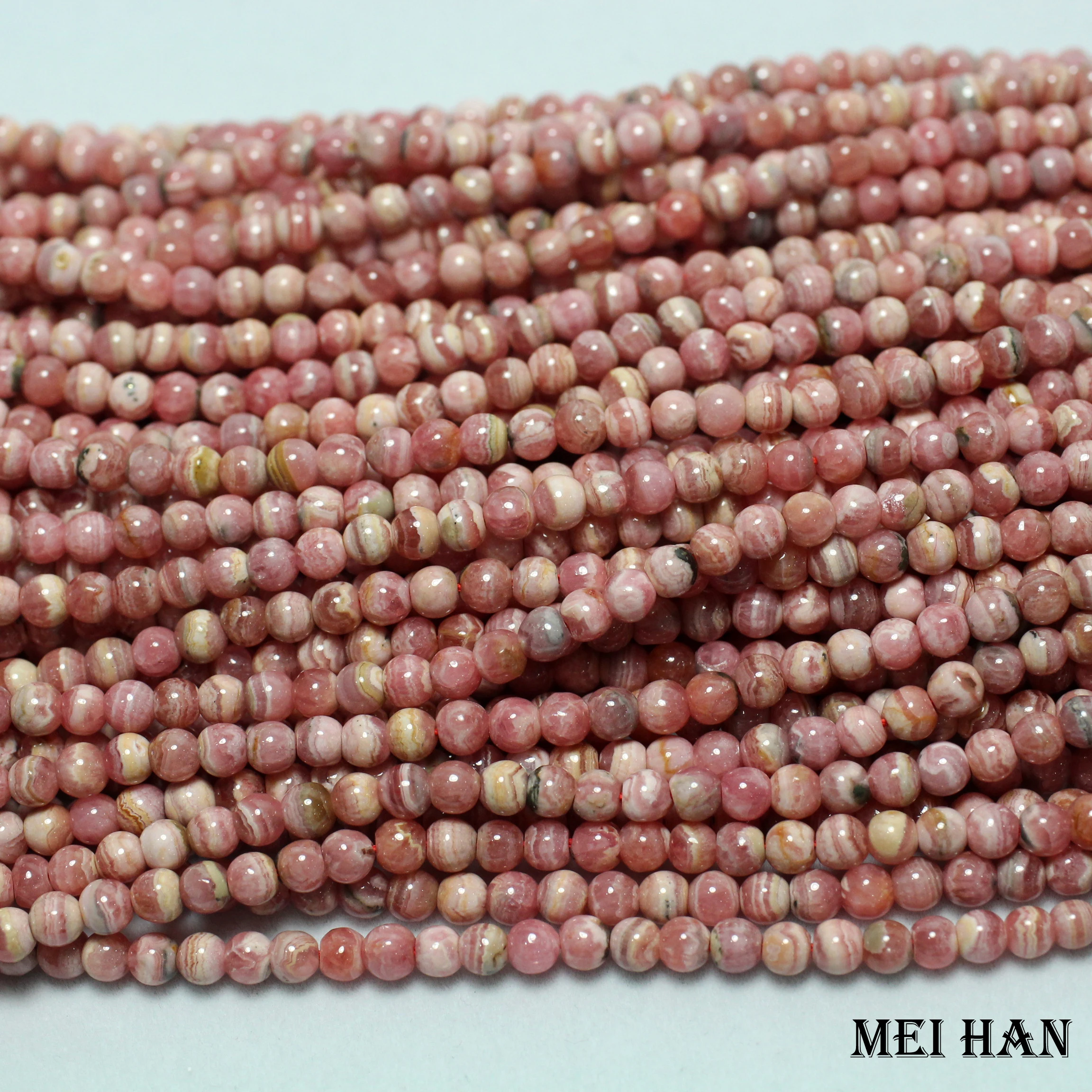Meihan(2 волосы Virgin Hair(38 г/компл.) 5+-0,2 мм+ натуральный аргентинский Родохрозит Гладкие Круглые бусины для ювелирных украшений ожерелье "сделай сам"
